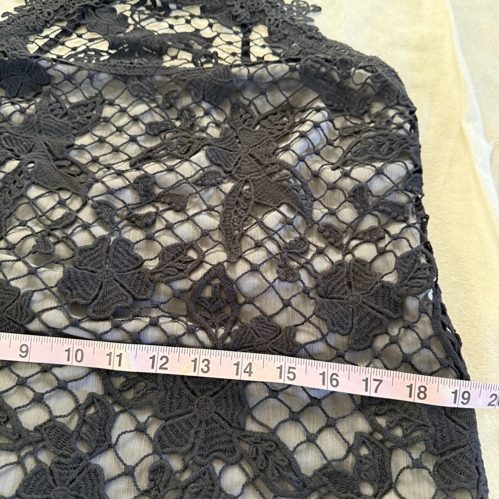 Free People Women's Snowdrop Lace Overlay Trapeze Dress Black & Gray Sz M - Picture 16 of 16